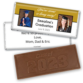 Graduation Personalized Embossed Chocolate Bar Then and Now Photos