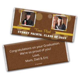 Graduation Personalized Chocolate Bar Dots Then and Now Photo