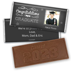 Graduation Personalized Embossed Chocolate Bar Chalkboard Photo