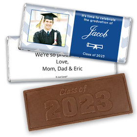 Graduation Personalized Embossed Chocolate Bar Chevron Photo