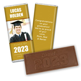 Graduation Personalized Embossed Chocolate Bar Pinstripes Photo