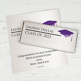 Graduation Personalized Chocolate Bar Wrappers Cap