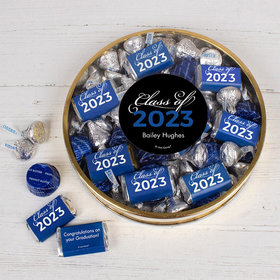 Personalized Graduation Class Of Large Gold Plastic Tin Hershey's & JC Peanut Butter Cups