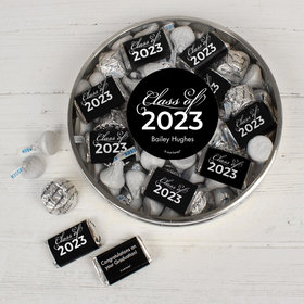 Personalized Graduation Class Of Large Silver Plastic Tin Hershey's & JC Peanut Butter Cups