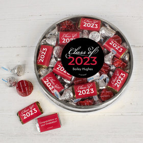 Personalized Graduation Class Of Large Silver Plastic Tin Hershey's & JC Peanut Butter Cups