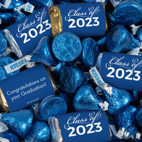 Blue Graduation Candy Mix - Hershey's Miniatures and Kisses