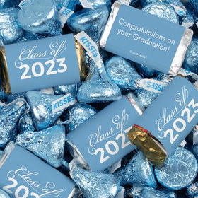 Light Blue Graduation Candy Mix - Hershey's Miniatures and Kisses