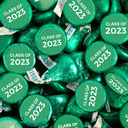 Assembled Green Graduation Class of Hershey's Kisses Candy 100ct