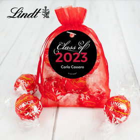 Personalized Graduation Red Lindt Truffle Organza Bag