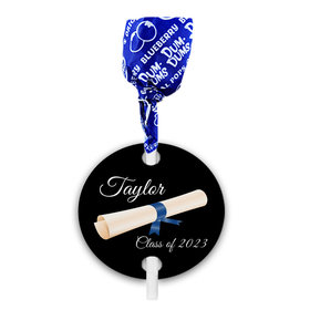 Personalized Graduation Scroll Dum Dums with Gift Tag (75 pops)