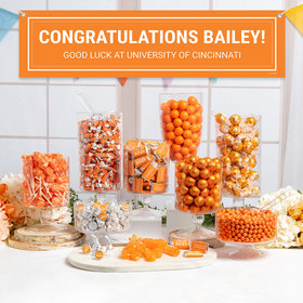 Personalized Orange Graduation School Color Deluxe Candy Buffet
