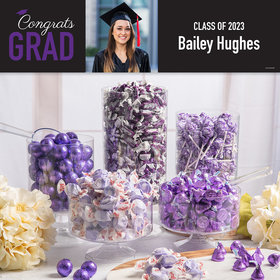 Personalized Purple Graduation Photo Candy Buffet