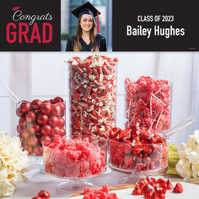 Personalized Red Graduation Photo Candy Buffet