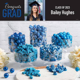 Personalized Blue Graduation Photo Candy Buffet