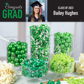 Personalized Green Graduation Photo Candy Buffet