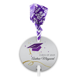 Personalized Graduation Cap and Confetti Dum Dums with Gift Tag (75 pops)