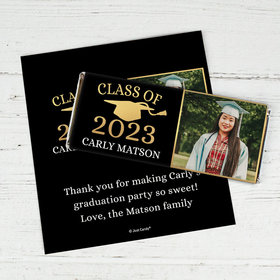 Personalized Golden Graduation Cap Chocolate Bar Wrappers