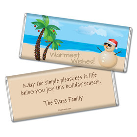 Happy Holidays Personalized Chocolate Bar Beach Wishes