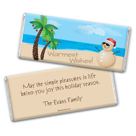 Happy Holidays Personalized Chocolate Bar Wrappers Beach Wishes