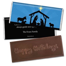 Christmas Personalized Embossed Chocolate Bar Holy Night Nativity