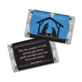 Christmas Personalized Hershey's Miniatures Wrappers Holy Night Nativity
