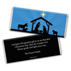 Christmas Personalized Chocolate Bar Wrappers Holy Night Nativity