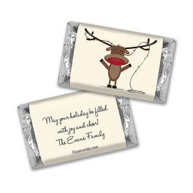 Happy Holidays Personalized Hershey's Miniatures Reindeer Holiday Greetings