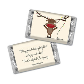 Happy Holidays Personalized Hershey's Miniatures Wrappers Reindeer Holiday Greetings