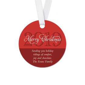 Personalized Round Christmas Year Favor Gift Tags (20 Pack)
