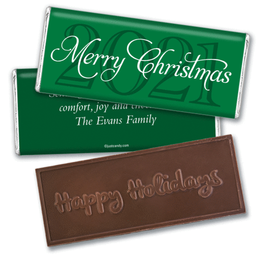 Christmas Personalized Embossed Chocolate Bar Merry Wish