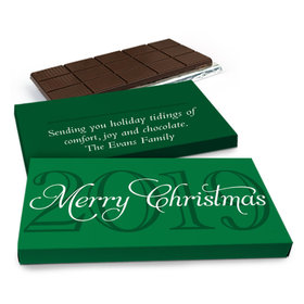 Deluxe Personalized Happy Holidays Year Chocolate Bar in Gift Box (3oz Bar)