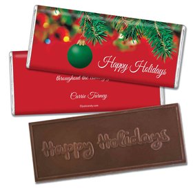 Christmas Personalized Embossed Chocolate Bar Happy Holidays Ornament