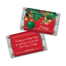 Christmas Personalized Hershey's Miniatures Wrappers Happy Holidays Ornament