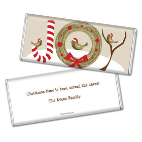 Happy Holidays Personalized Chocolate Bar Wrappers Snow Birds Holiday Joy