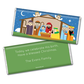 Christmas Personalized Chocolate Bar Colorful Nativity Holy Night