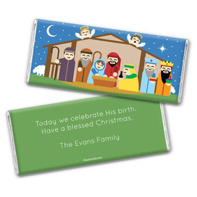 Christmas Personalized Chocolate Bar Wrappers Colorful Nativity Holy Night