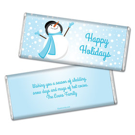 Happy Holidays Personalized Chocolate Bar Happy Holidays Frosty Snowman