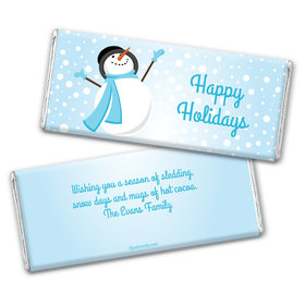 Happy Holidays Personalized Chocolate Bar Wrappers Happy Holidays Frosty Snowman