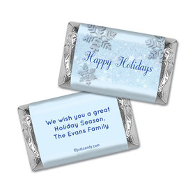 Happy Holidays Personalized Hershey's Miniatures Wrappers Classic Snowflakes Happy Holidays