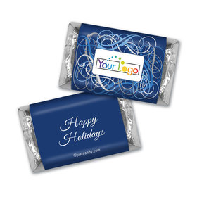 Happy Holidays Personalized Hershey's Miniatures Winter Scrolls with Business Logo