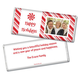 Christmas Personalized Chocolate Bar Peppermint Candy Photo
