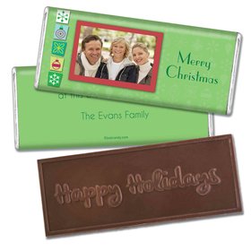 Christmas Personalized Embossed Chocolate Bar Christmas Cutouts with Photo