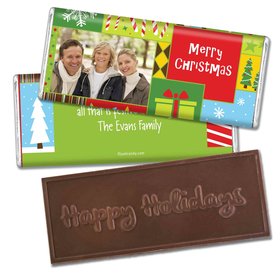 Christmas Personalized Embossed Chocolate Bar Christmas Collage Photo