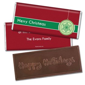 Christmas Personalized Embossed Chocolate Bar Merry Christmas Traditional