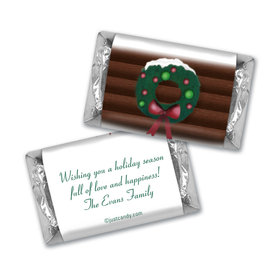 Happy Holidays Personalized Hershey's Miniatures Log Cabin Holiday Home