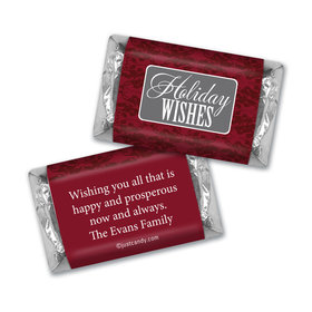 Happy Holidays Personalized Hershey's Miniatures Baroque Pattern Holiday Wishes