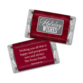 Happy Holidays Personalized Hershey's Miniatures Wrappers Baroque Pattern Holiday Wishes
