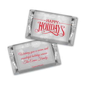 Happy Holidays Personalized Hershey's Miniatures Happy Holidays Snowy Scroll