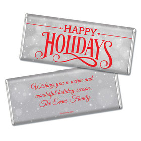 Happy Holidays Personalized Chocolate Bar Happy Holidays Snowy Scroll