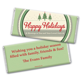 Happy Holidays Personalized Chocolate Bar Wrappers Three Trees Happy Holidays